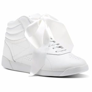 Adidasy Damskie Reebok Freestyle Hi Satin Bow Białe/Szare PL 27UVKLS